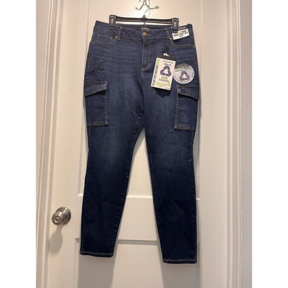 Women's Plus Size Skinny Cargo Jeans D Jeans Cotton Denim Size14 $79